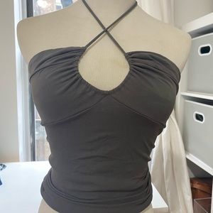 brown theory spandex halter top